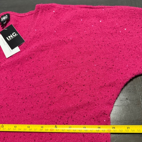 I.N.C. International Concepts Women's Sequin-Shine V-Neck Sweater Size L - Picture 5 of 8